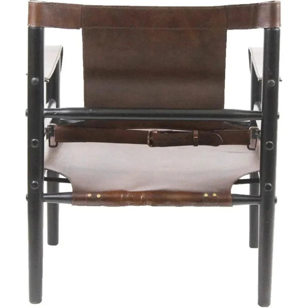 African Tobacco Leather Accent Chair Karly - LOOMLAN - Peninsula Home - Accent Chairs