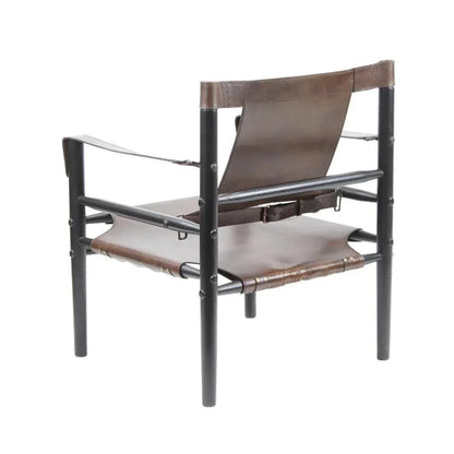 African Tobacco Leather Accent Chair Karly - LOOMLAN - Peninsula Home - Accent Chairs