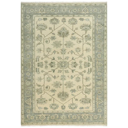 Afta Border Pastel Teal Large Area Rugs For Living Room - LOOMLAN - LOOMLAN - Area Rugs
