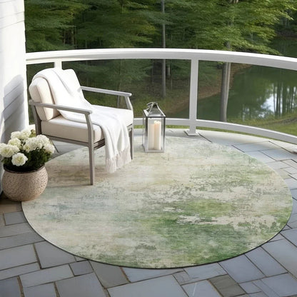 Agatha Green Washable Indoor - Outdoor Rug - LOOMLAN - LOOMLAN Rugs - Outdoor Rugs