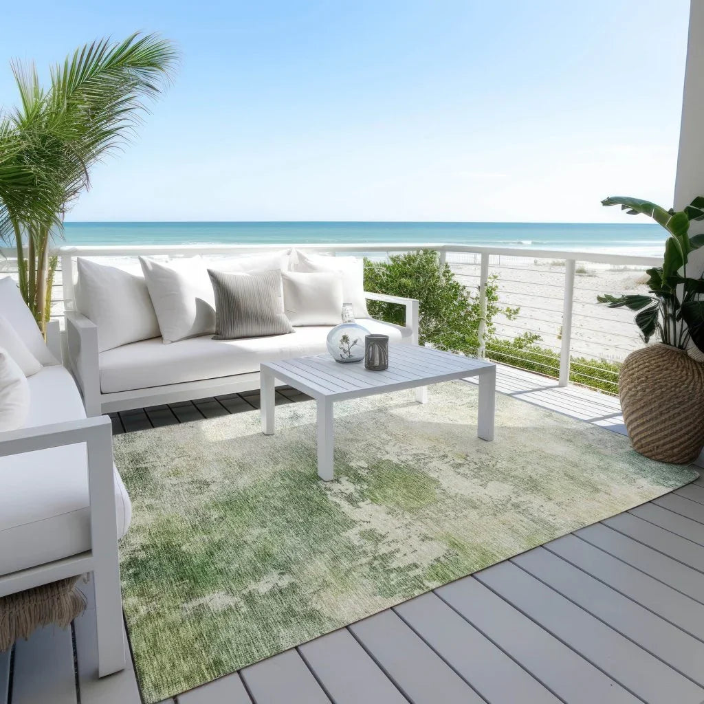 Agatha Green Washable Indoor - Outdoor Rug - LOOMLAN - LOOMLAN Rugs - Outdoor Rugs