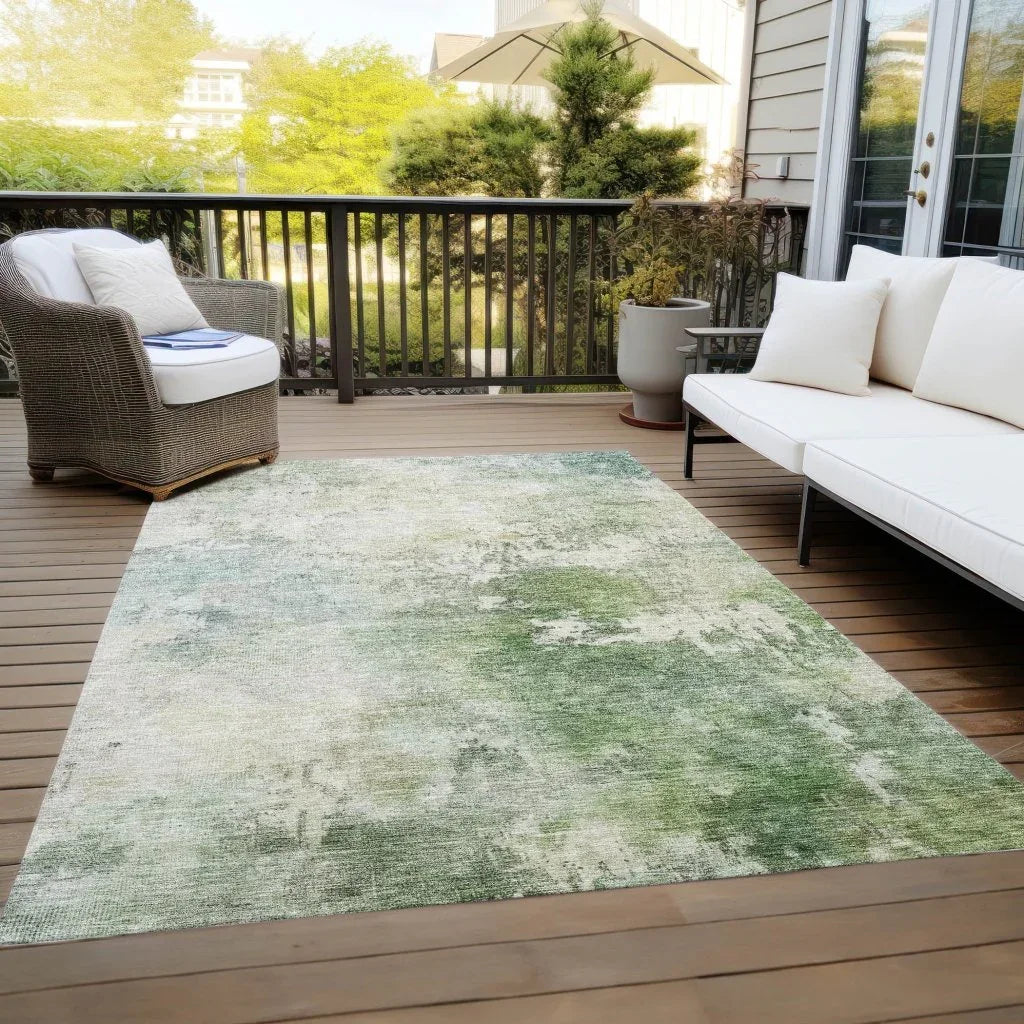 Agatha Green Washable Indoor - Outdoor Rug - LOOMLAN - LOOMLAN Rugs - Outdoor Rugs