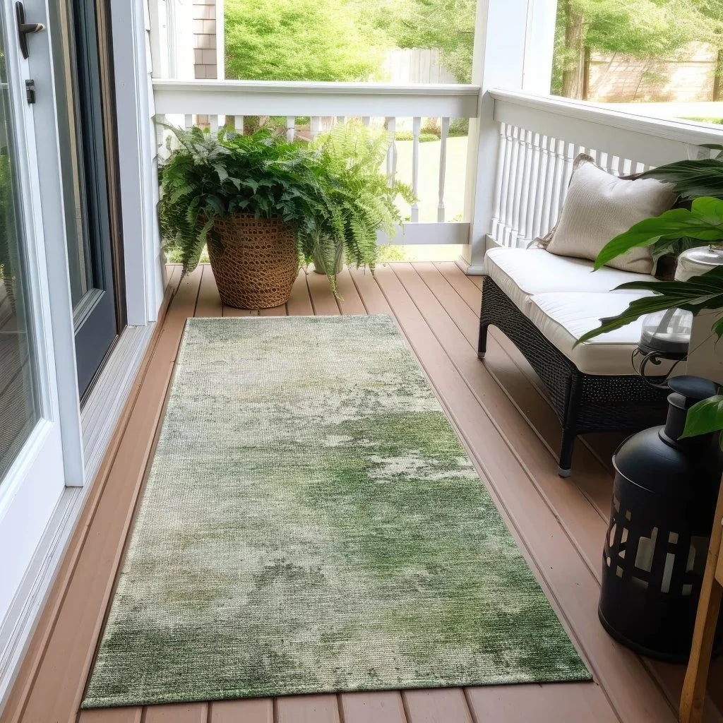 Agatha Green Washable Indoor - Outdoor Rug - LOOMLAN - LOOMLAN Rugs - Outdoor Rugs