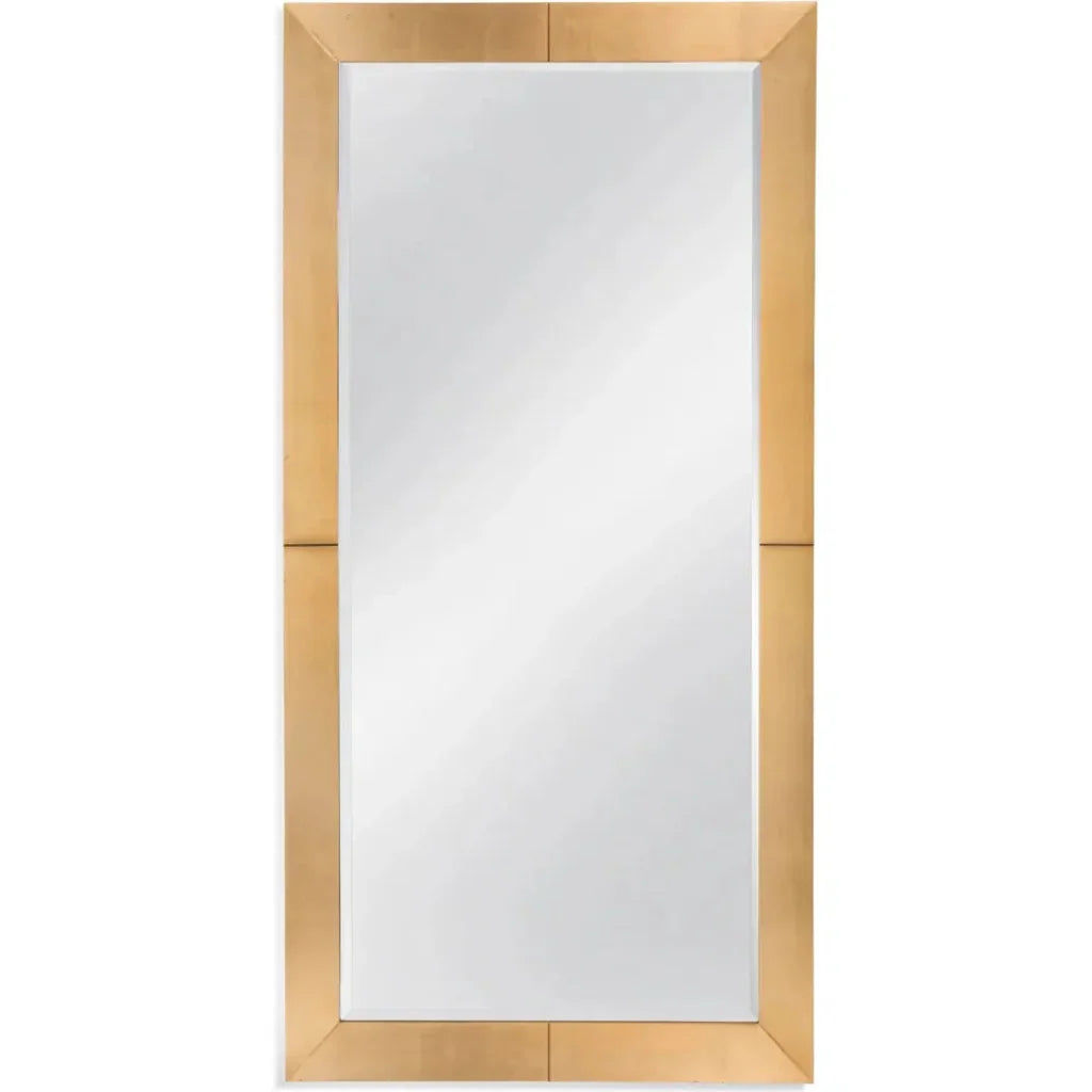 Agatha Leaner Pine Wood Gold Vertical Mirror-Floor Mirrors-Bassett Mirror-LOOMLAN