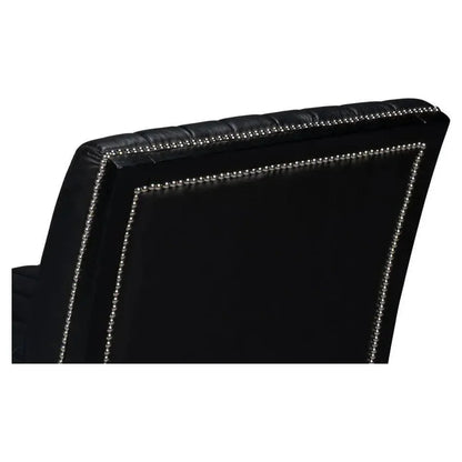 Agave Leather Black Armless Slipper Chair - LOOMLAN - Sarreid - Accent Chairs