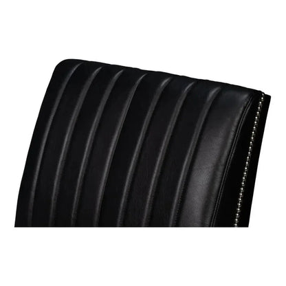 Agave Leather Black Armless Slipper Chair - LOOMLAN - Sarreid - Accent Chairs