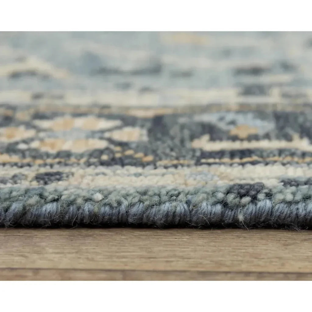 Agay Medallion Dark Blue Large Area Rugs - LOOMLAN - LOOMLAN - Area Rugs