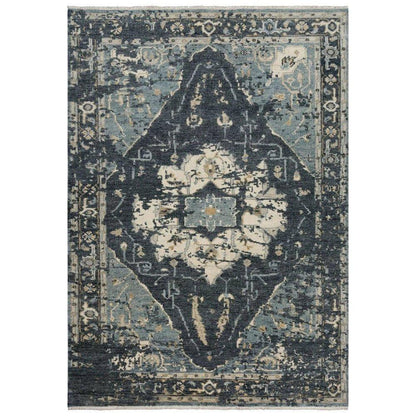 Agay Medallion Dark Blue Large Area Rugs - LOOMLAN - LOOMLAN - Area Rugs