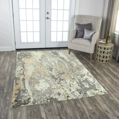 Agra Abstract Beige Large Area Rugs For Living Room - LOOMLAN - LOOMLAN - Area Rugs