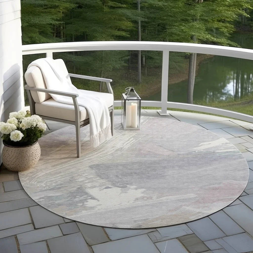 Ahmira Ivory Washable Indoor - Outdoor Rug - LOOMLAN - LOOMLAN Rugs - Outdoor Rugs