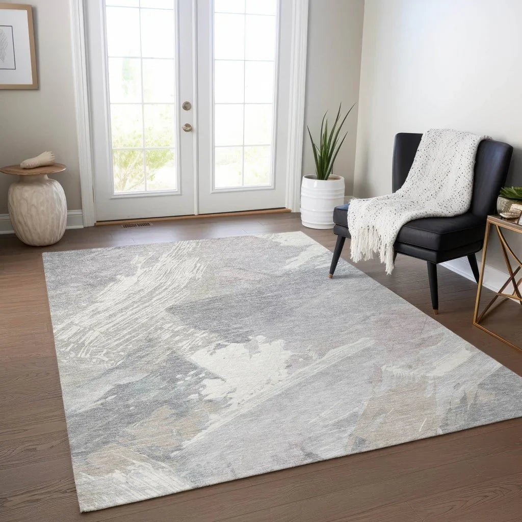 Ahmira Ivory Washable Indoor - Outdoor Rug - LOOMLAN - LOOMLAN Rugs - Outdoor Rugs