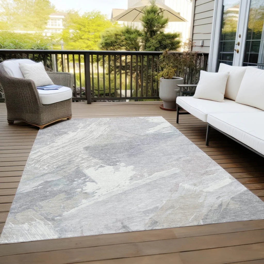 Ahmira Ivory Washable Indoor - Outdoor Rug - LOOMLAN - LOOMLAN Rugs - Outdoor Rugs