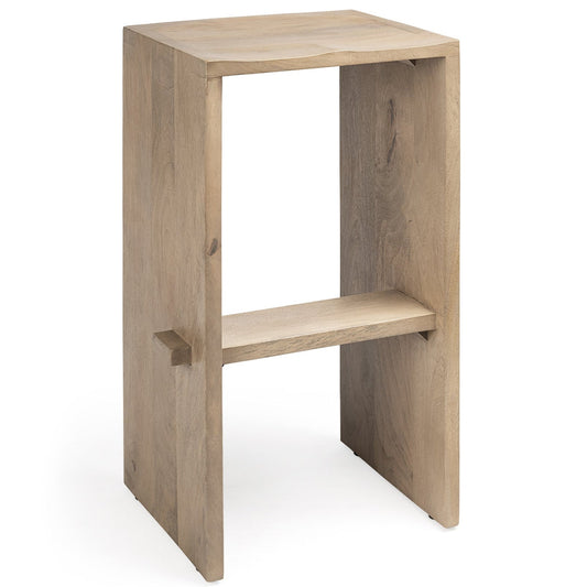 Aida Wooden Light Brown Barstool