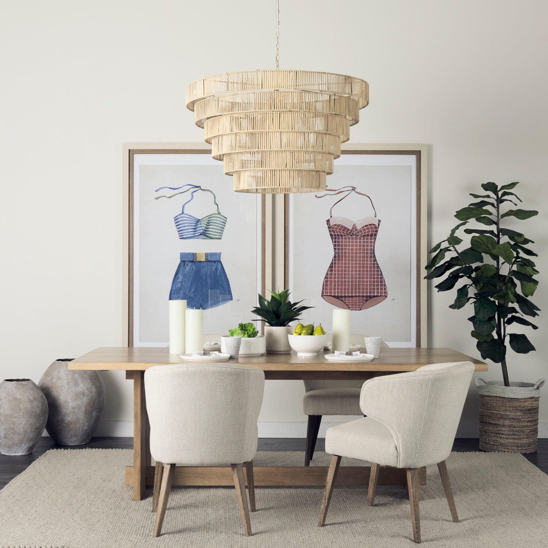 Aida Wooden Rectangular Dining Table-Dining Tables-Mercana-LOOMLAN