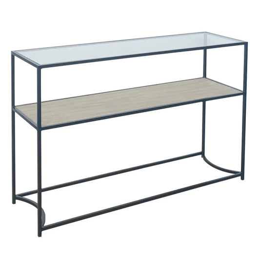 Aiden Glass Top Sofa Side Table - LOOMLAN - Artesia - Side Tables