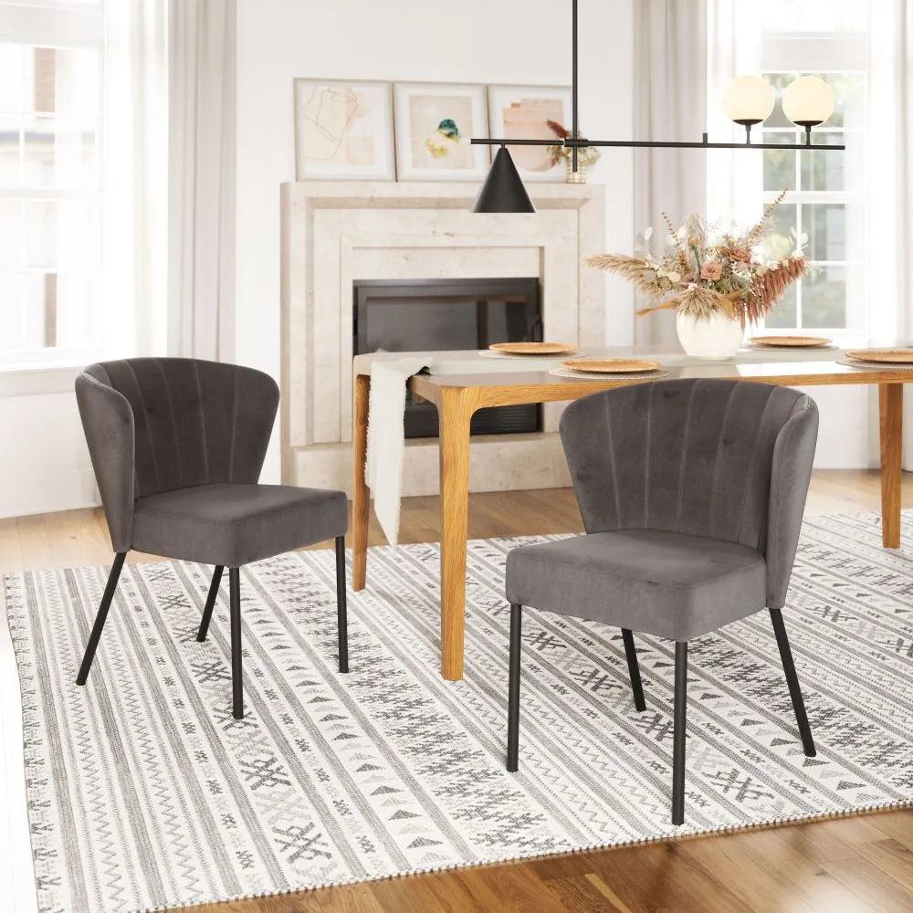 Aimee Performance Fabric Armless Dining Chair 2PC - LOOMLAN - Zuo Modern - Dining Chairs