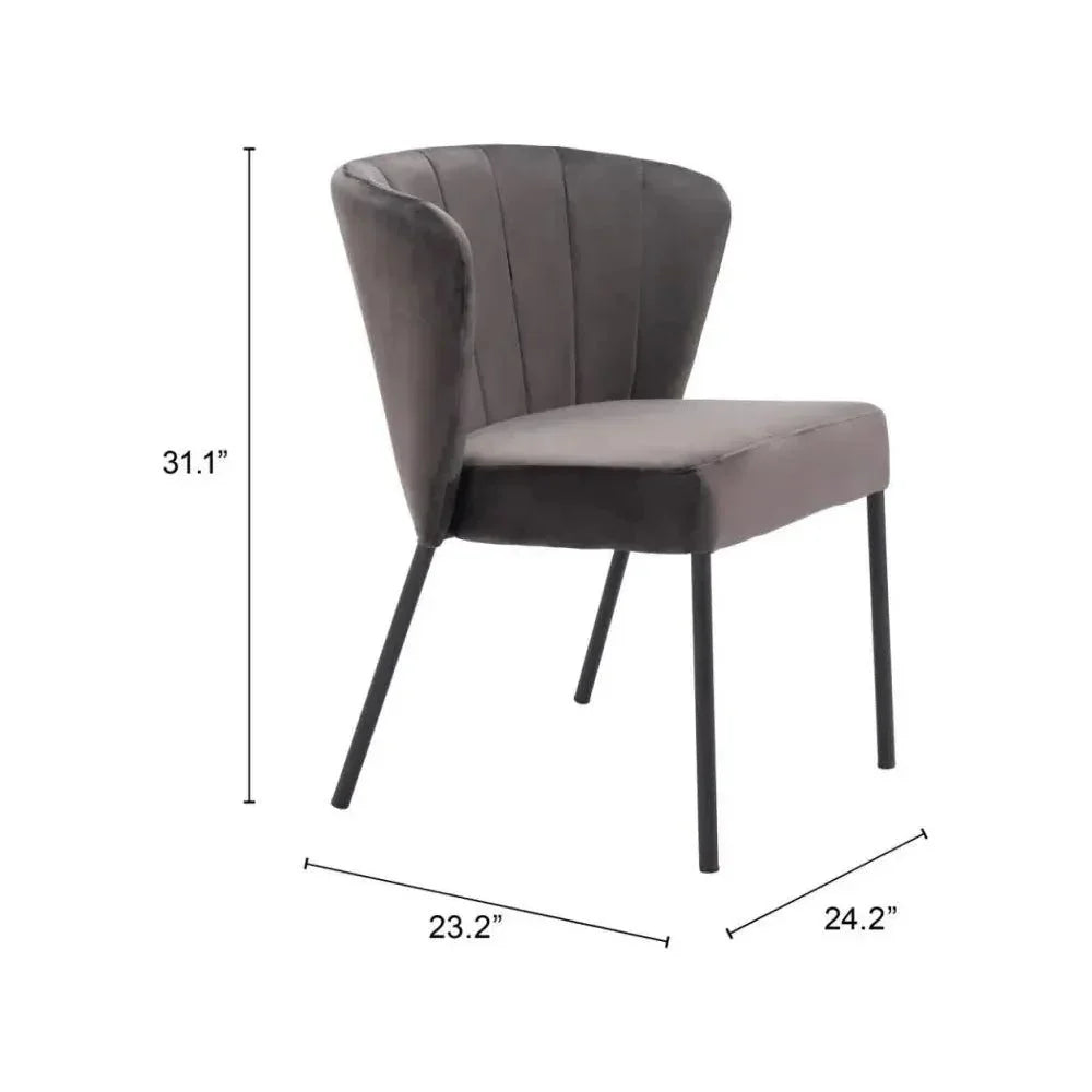 Aimee Performance Fabric Armless Dining Chair 2PC - LOOMLAN - Zuo Modern - Dining Chairs