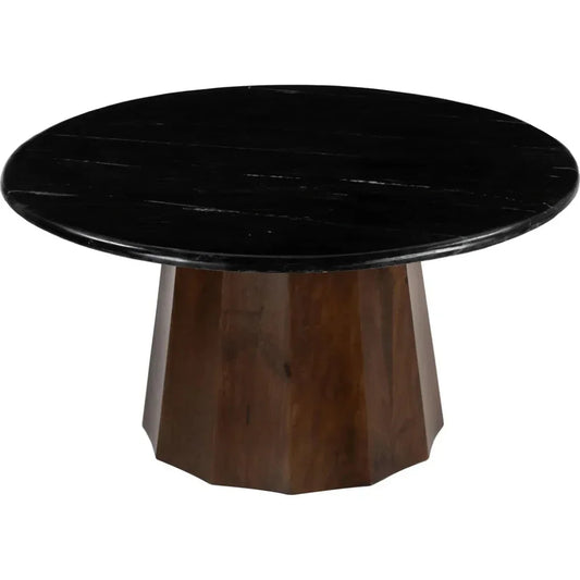 Aipe Coffee Table Black & Brown with Marble - LOOMLAN - Zuo Modern - Coffee Tables