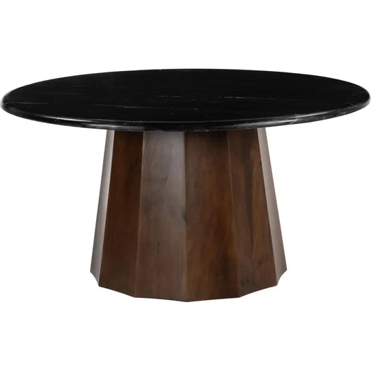 Aipe Coffee Table Black & Brown with Marble - LOOMLAN - Zuo Modern - Coffee Tables