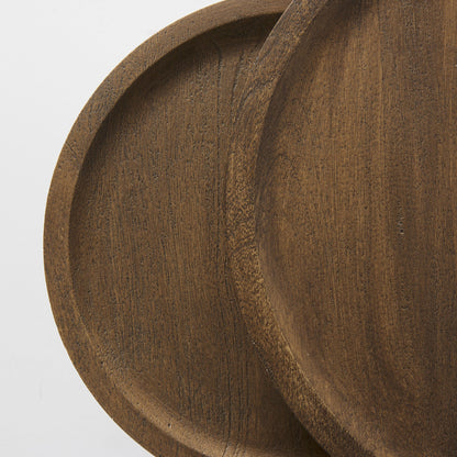 Aisley Wood Top Nesting Side Table (Set of 2)