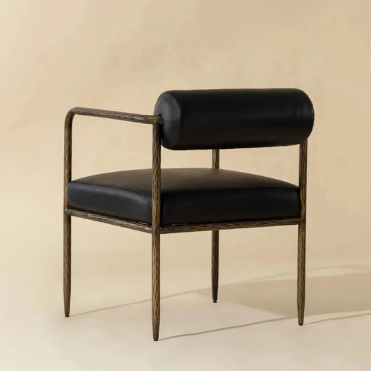 Ajani Leather Dining Armchair - LOOMLAN - SUNPAN - Dining Chairs