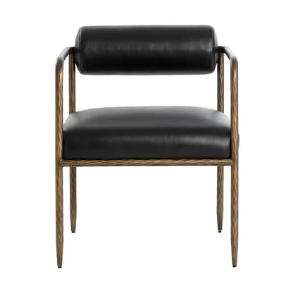 Ajani Leather Dining Armchair - LOOMLAN - SUNPAN - Dining Chairs