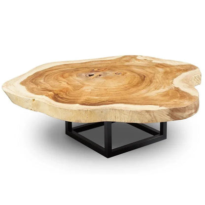 Akara Natural Wooden Geometric Coffee Table - LOOMLAN - Urbia - Coffee Tables