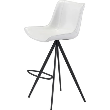 Aki White & Black Bar Chair (Set of 2) - LOOMLAN - Zuo Modern - Bar Stools