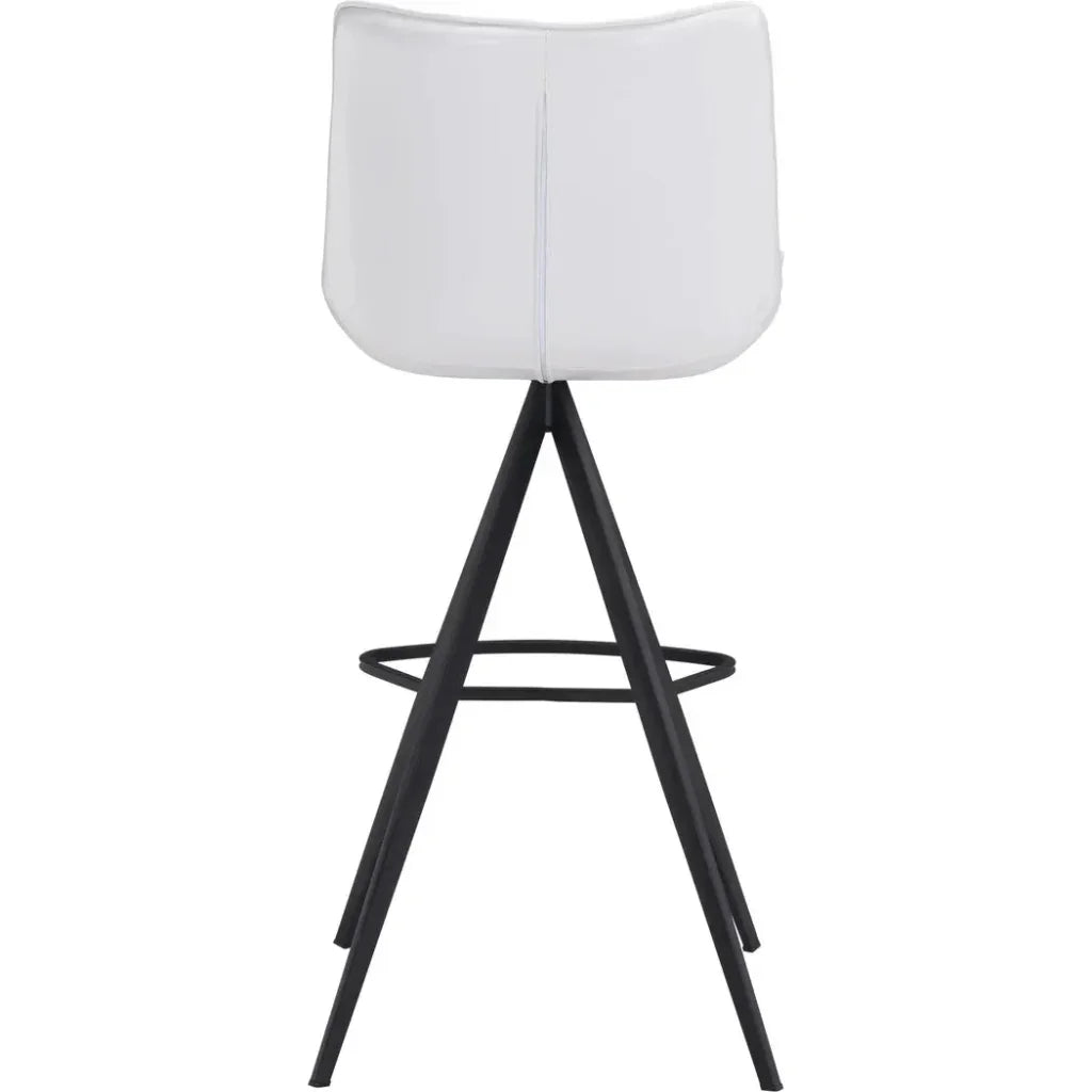 Aki White & Black Bar Chair (Set of 2) - LOOMLAN - Zuo Modern - Bar Stools