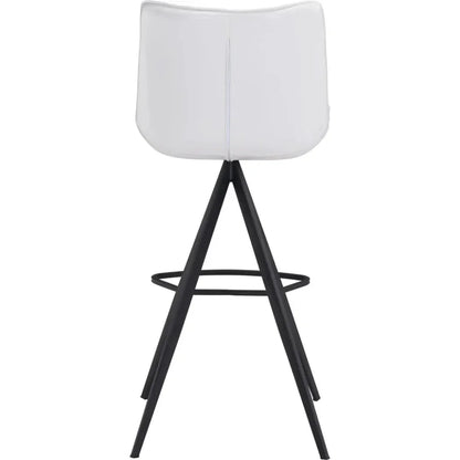 Aki White & Black Bar Chair (Set of 2) - LOOMLAN - Zuo Modern - Bar Stools