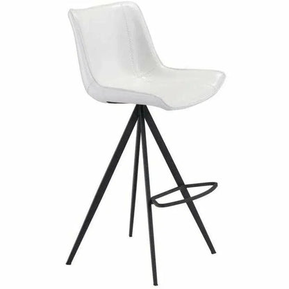 Aki White & Black Bar Chair (Set of 2) - LOOMLAN - Zuo Modern - Bar Stools