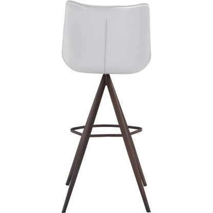 Aki White & Walnut Bar Chair (Set of 2) - LOOMLAN - Zuo Modern - Bar Stools