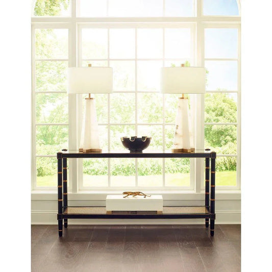 Alabaster Natural White Pyramid Design Table Lamp - LOOMLAN - Chelsea House - Table Lamps