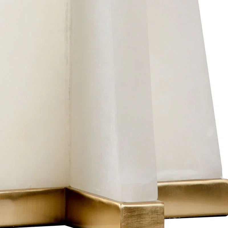 Alabaster Natural White Pyramid Design Table Lamp - LOOMLAN - Chelsea House - Table Lamps