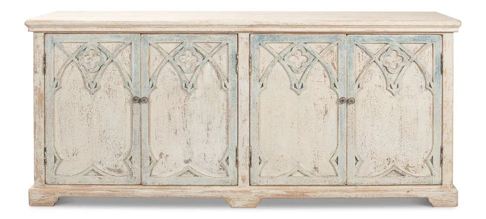 Alambra Wooden White Sideboard - LOOMLAN - Sarreid - Sideboards