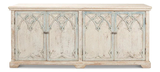 Alambra Wooden White Sideboard - LOOMLAN - Sarreid - Sideboards
