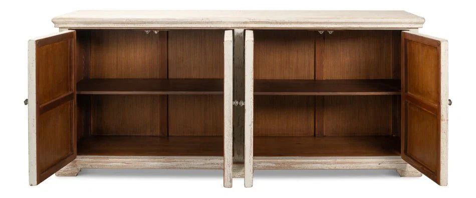 Alambra Wooden White Sideboard - LOOMLAN - Sarreid - Sideboards