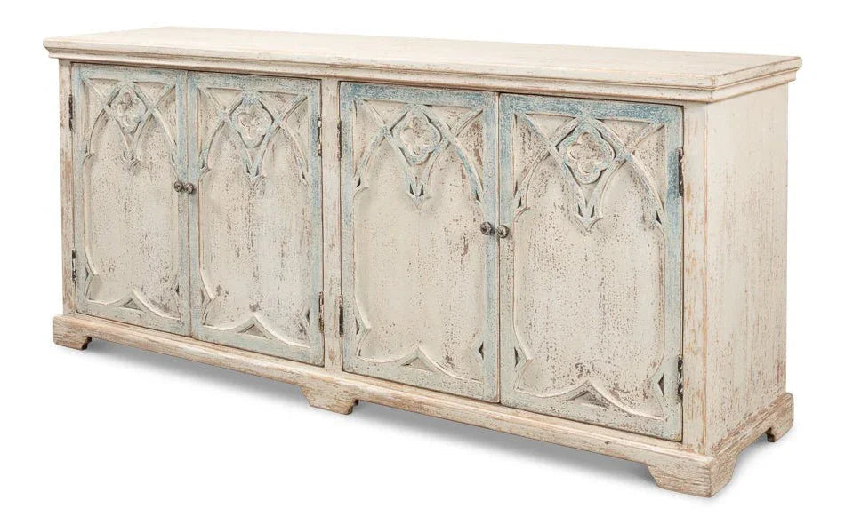 Alambra Wooden White Sideboard - LOOMLAN - Sarreid - Sideboards
