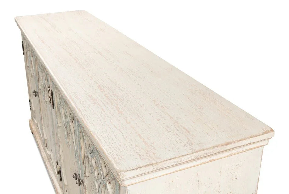 Alambra Wooden White Sideboard - LOOMLAN - Sarreid - Sideboards