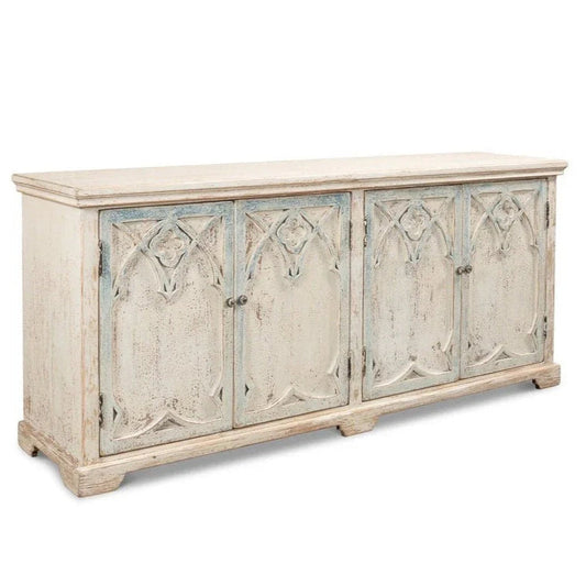 Alambra Wooden White Sideboard - LOOMLAN - Sarreid - Sideboards