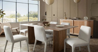 Alba Oat Fabric Armless Dining Chair (Set of 2) - LOOMLAN - Diamond Sofa - Dining Chairs