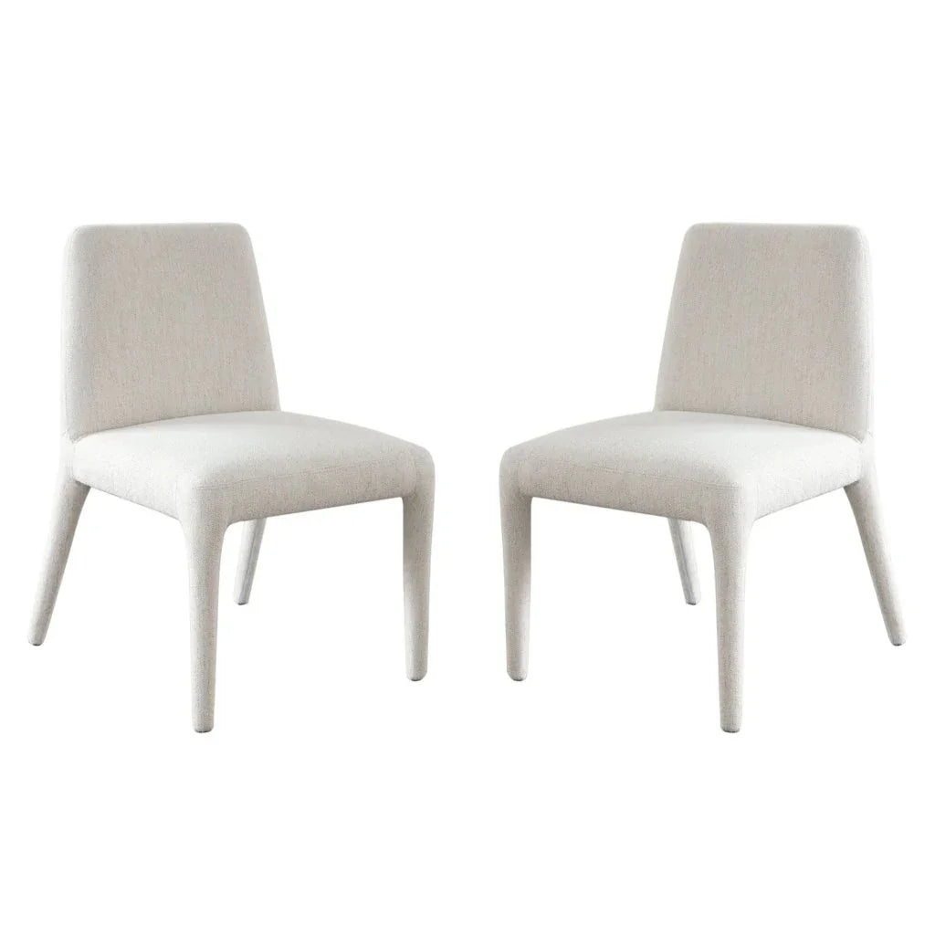 Alba Oat Fabric Armless Dining Chair (Set of 2) - LOOMLAN - Diamond Sofa - Dining Chairs