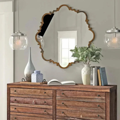 Albans Gold Round Mirror - Brass Wall Mirror - LOOMLAN - Jamie Young - Wall Mirrors