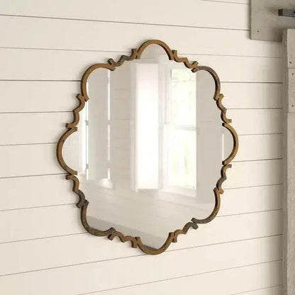 Albans Gold Round Mirror - Brass Wall Mirror - LOOMLAN - Jamie Young - Wall Mirrors
