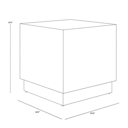 Albans Side Table Brass With Etched Top - LOOMLAN - SUNPAN - Side Tables