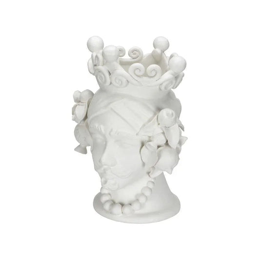 Albarado Male Head Design Ceramic Vase - LOOMLAN - Chelsea House - Vases & Jars