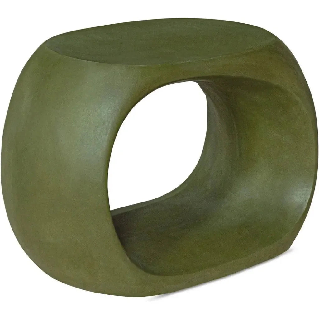 Albers Concrete Green Outdoor Stool-Garden Stools-Moe's Home-LOOMLAN