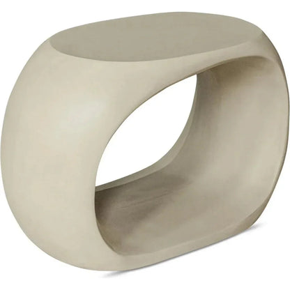 Albers Concrete Off-White Outdoor Stool-Garden Stools-Moe's Home-LOOMLAN