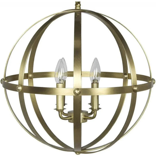 Alchemy Metal Chandelier With Brass Finish - LOOMLAN - Noir - Chandeliers
