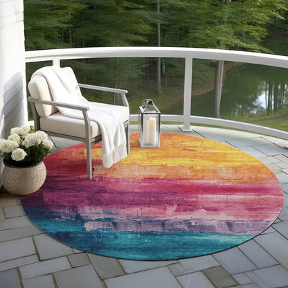 Alderra Red Washable Indoor - Outdoor Rug - LOOMLAN - LOOMLAN Rugs - Outdoor Rugs
